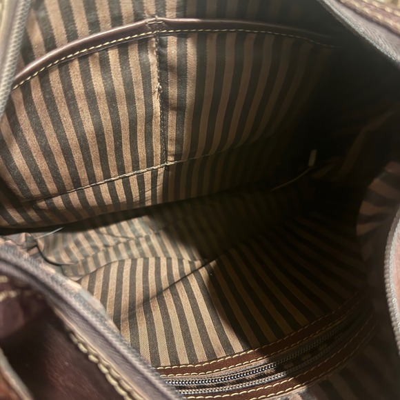 Jack Georges Voyager Flap Pocket Hobo Bag Buffalo Leather BROWN - Picture 6 of 9